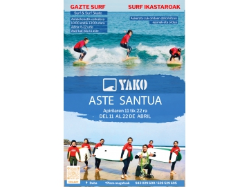 Apuntante con la Escuela de Surf YAKO  esta Semana Santa  