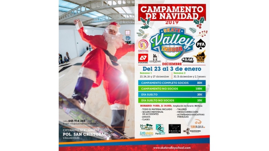 Reserva tu plaza para el Campamento Navideño de Skate Valley School de Valladolid